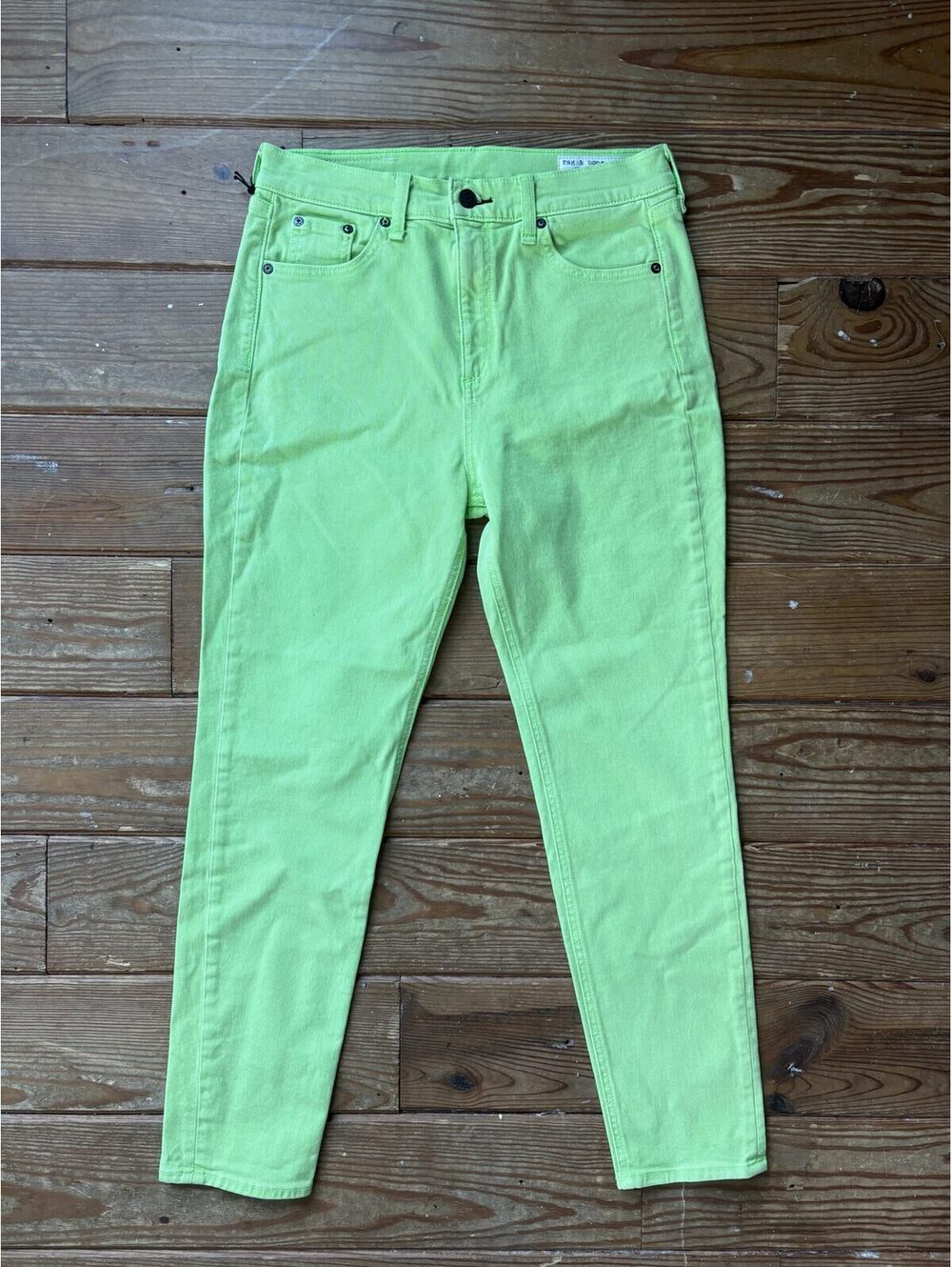 Rag & Bone High Rise Skinny Jeans Size 27 Lime Green NWT $195